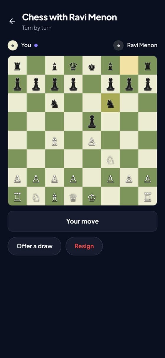 A game of chess with a friend