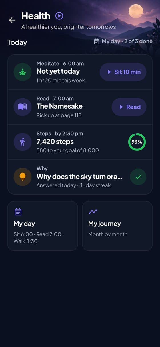 Steps on a phone